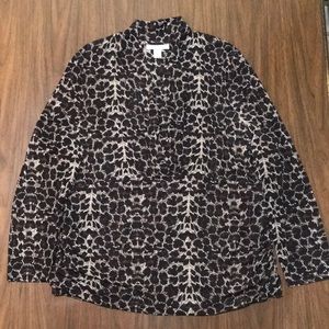 Kenneth Cole Leopard Print Top w/ Ruched Sides 2x